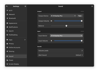 Gnome Sound Settings Dialog
