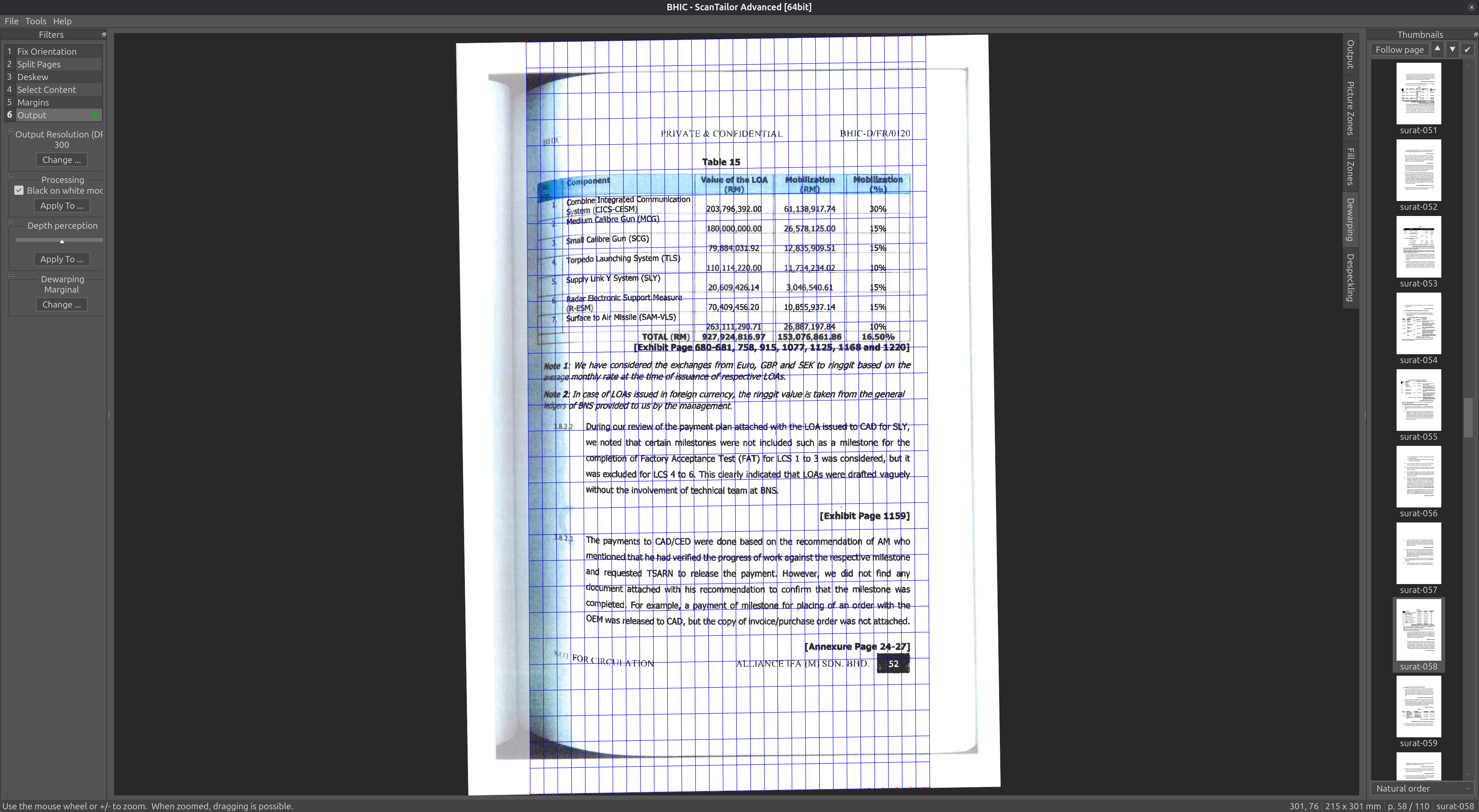 Dewarped Scanned Document